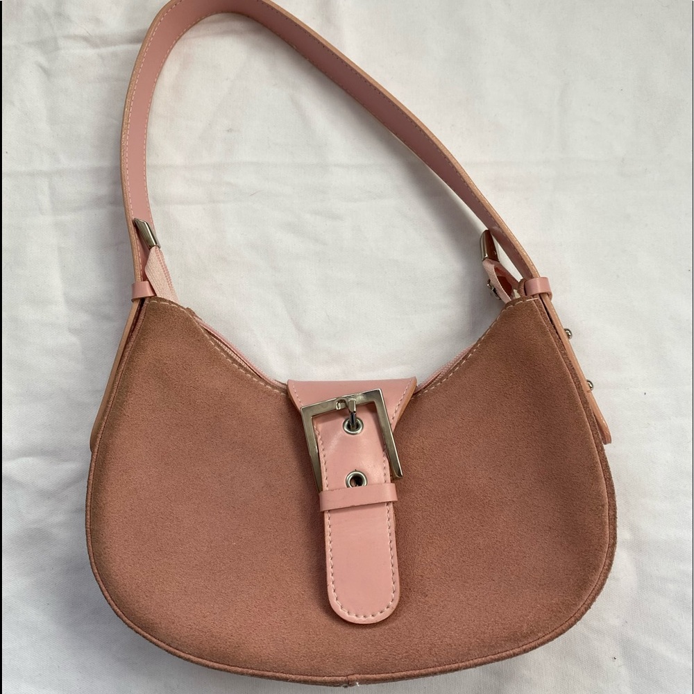 Y2K pink buckle mini bag (baguette bag)